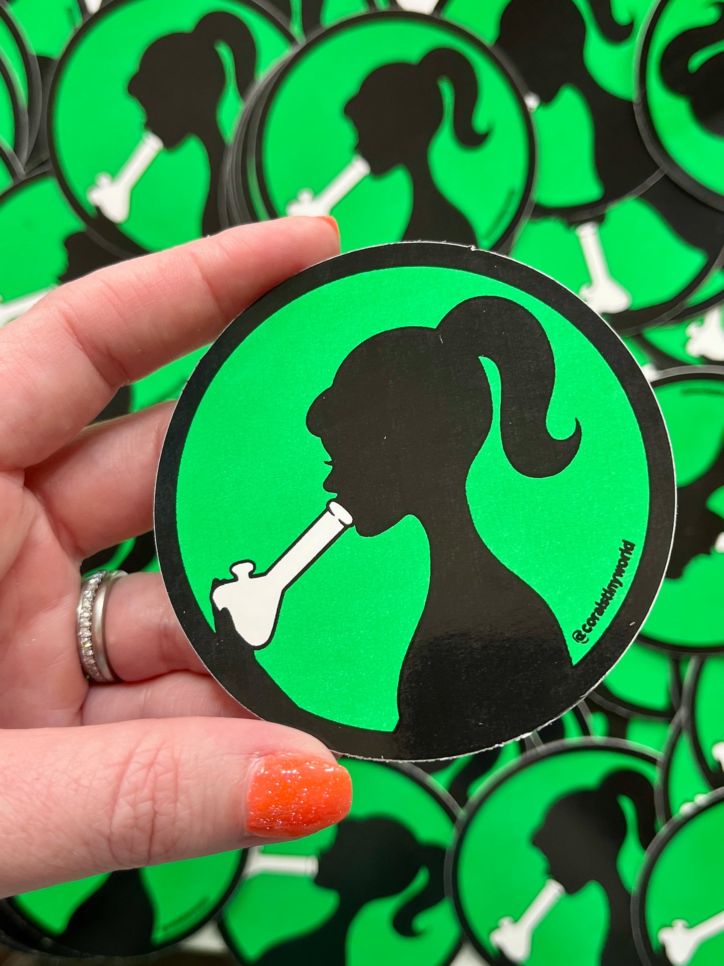 Green Bong Girl sticker