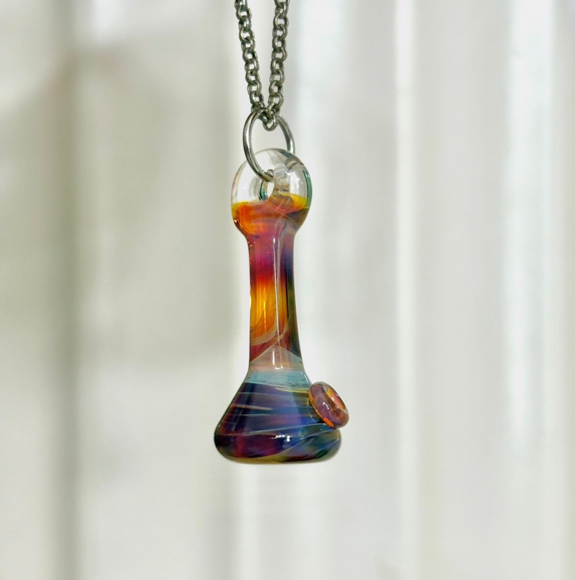 Amber Purple Glass Pendant