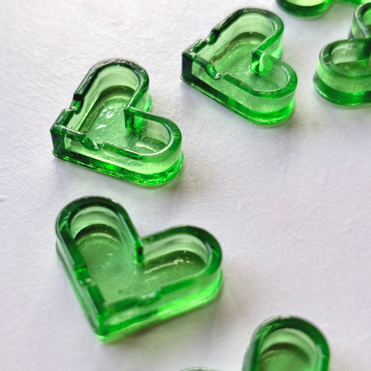 Green Mini Heart Ashtrays (1:6 scale)