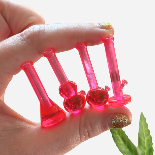 Bright Pink 3D printed mini bongs