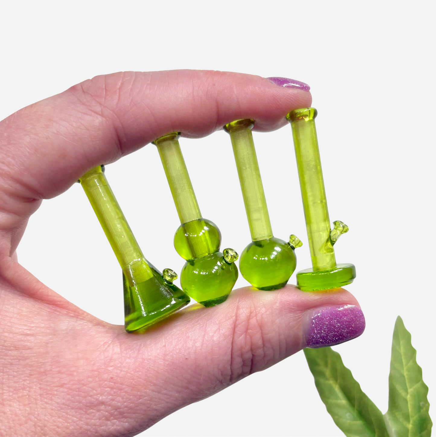 Acid Green 3D printed mini bongs