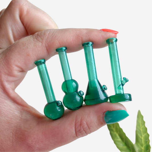 Teal 3D printed mini bongs