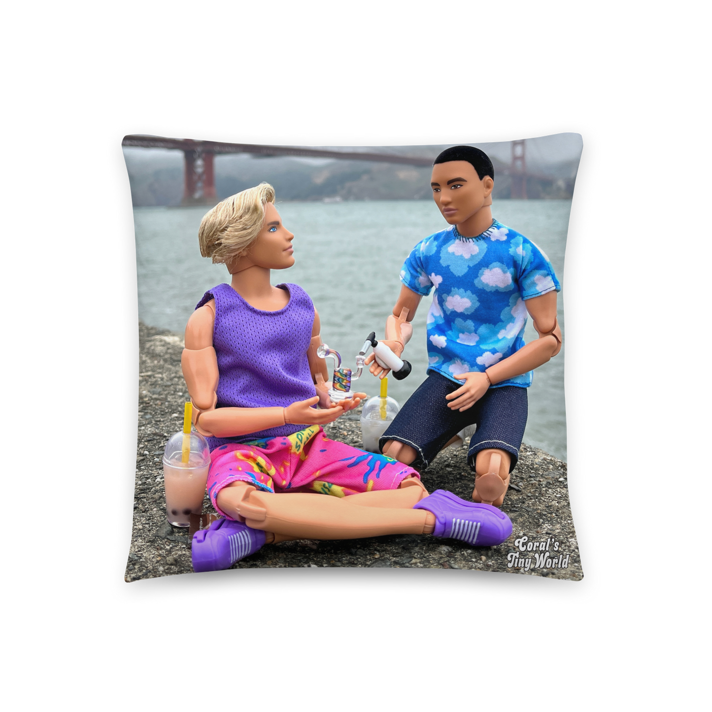 Boys By the Bridge Pillow