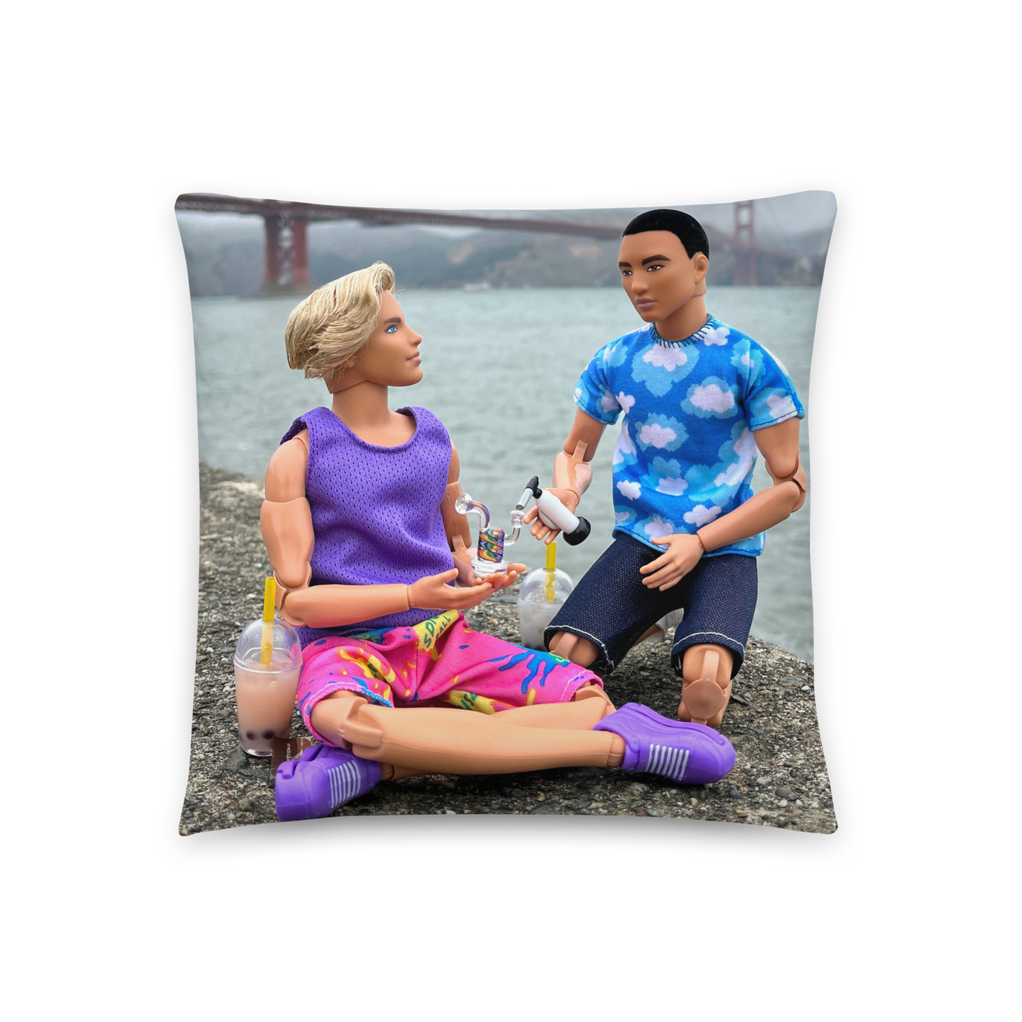 Boys By the Bridge Pillow
