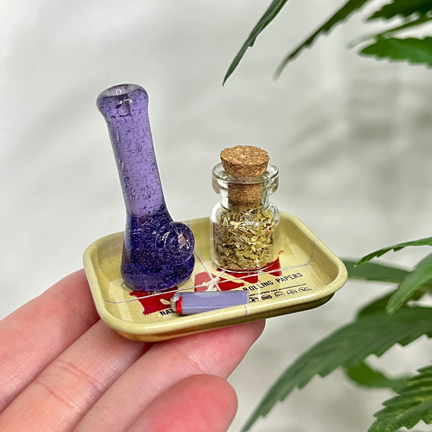 Airy Purple Solid Glass Miniature Sculpture