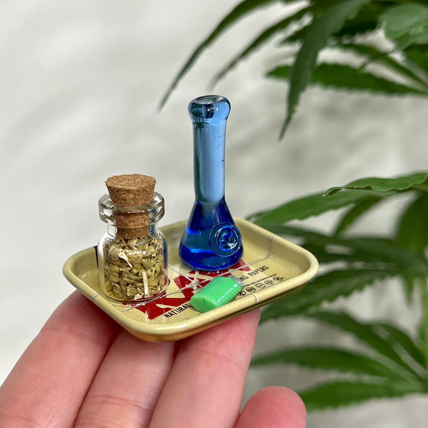 Blue Solid Glass Miniature Sculpture