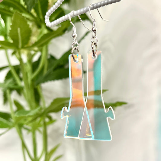 holographic laser cut earrings