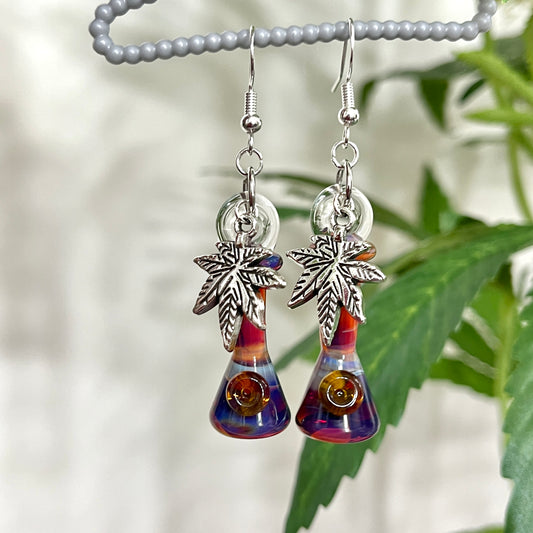 Amber Purple Solid Glass Jewelry