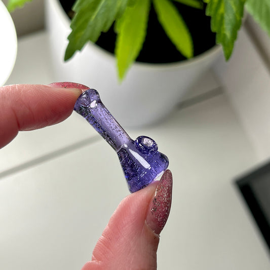 Airy Purple Solid Glass Miniature Sculpture