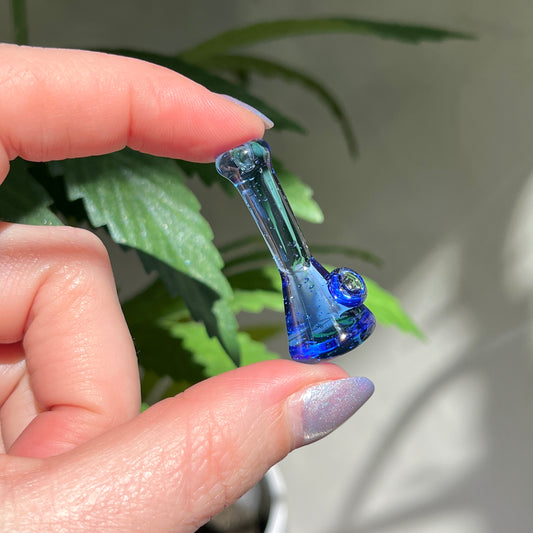 Blue Solid Glass Miniature Sculpture