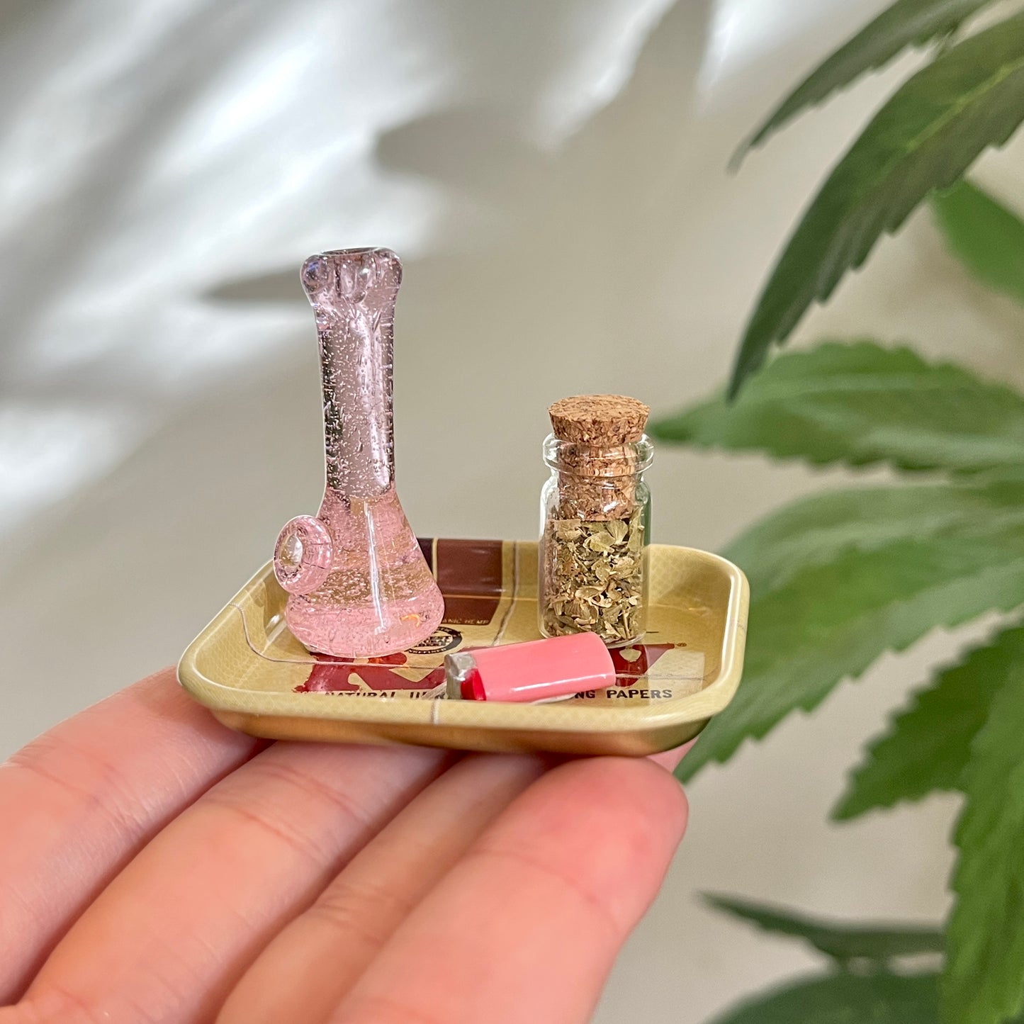 Airy Pink Solid Glass Miniature Sculpture