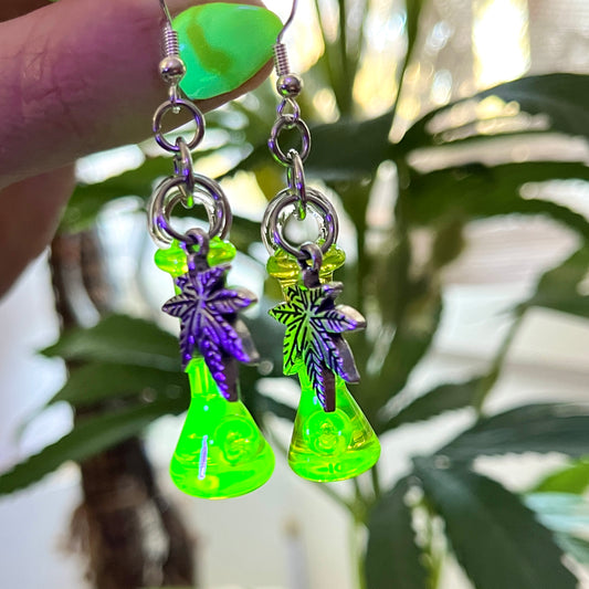 UV Reactive Solid Glass Earrings