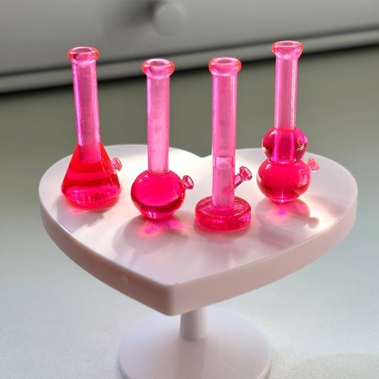 Bright Pink 3D printed mini bongs