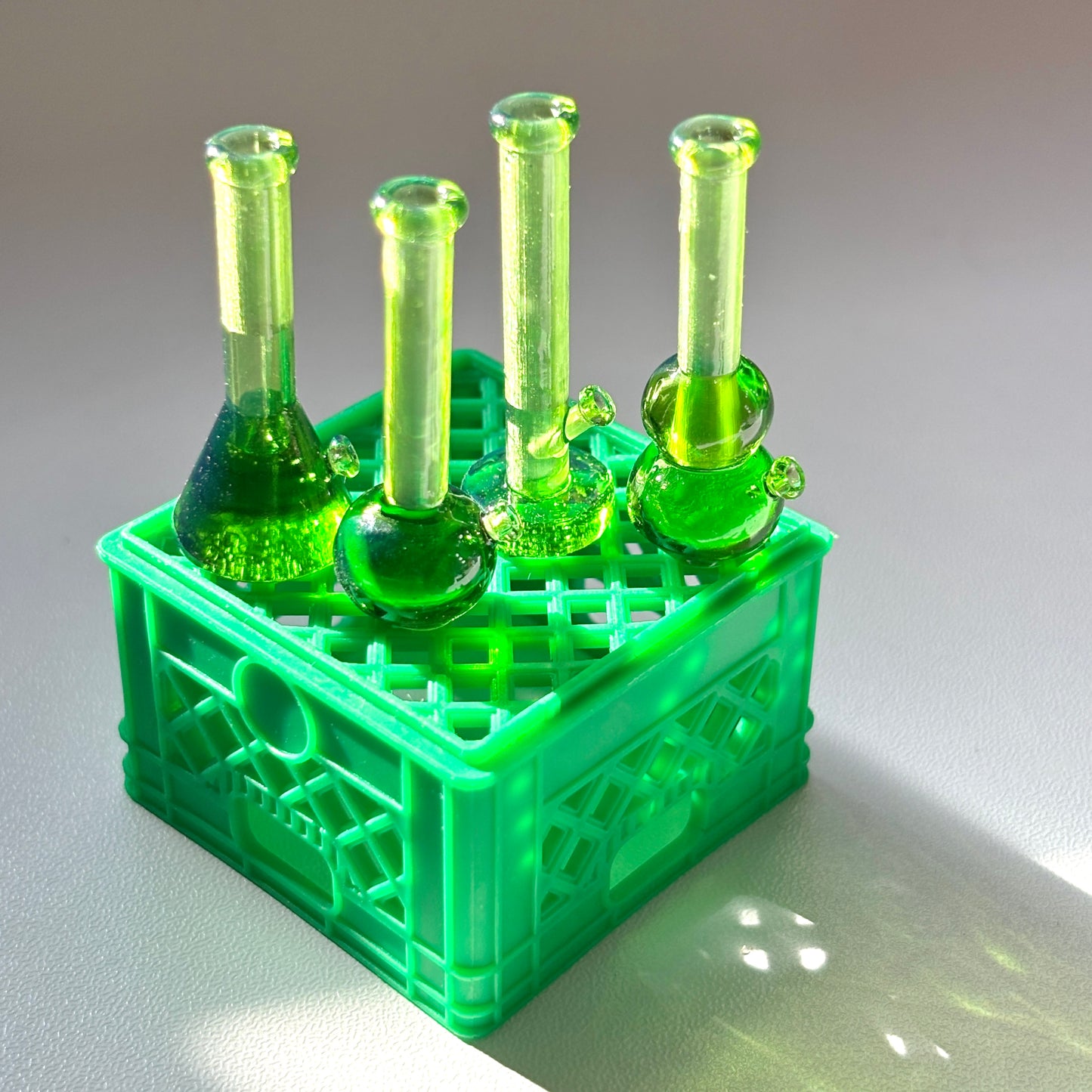 Acid Green 3D printed mini bongs