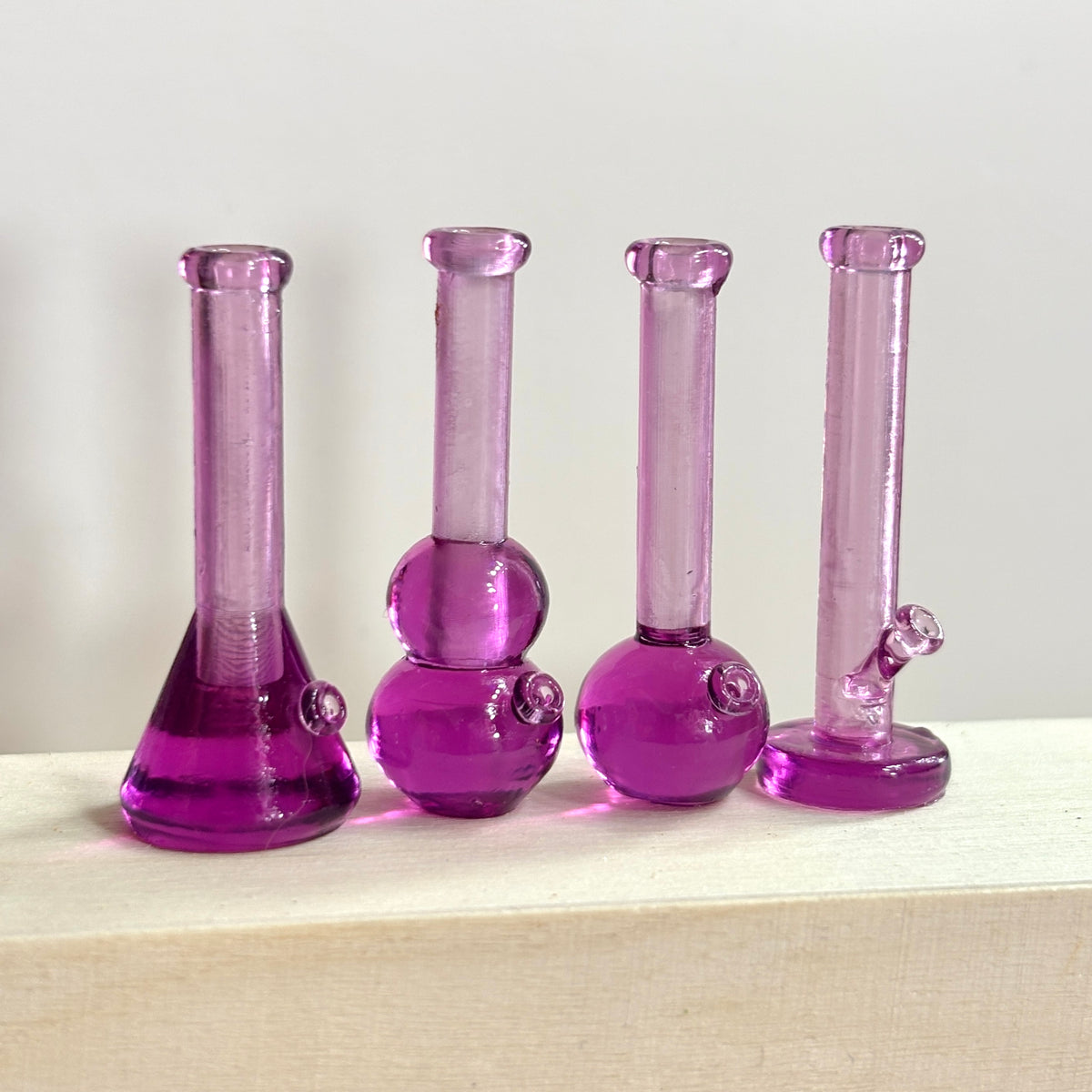 Plum Purple 3D printed mini bongs