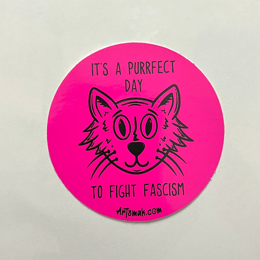 Pink Purrfect Day sticker