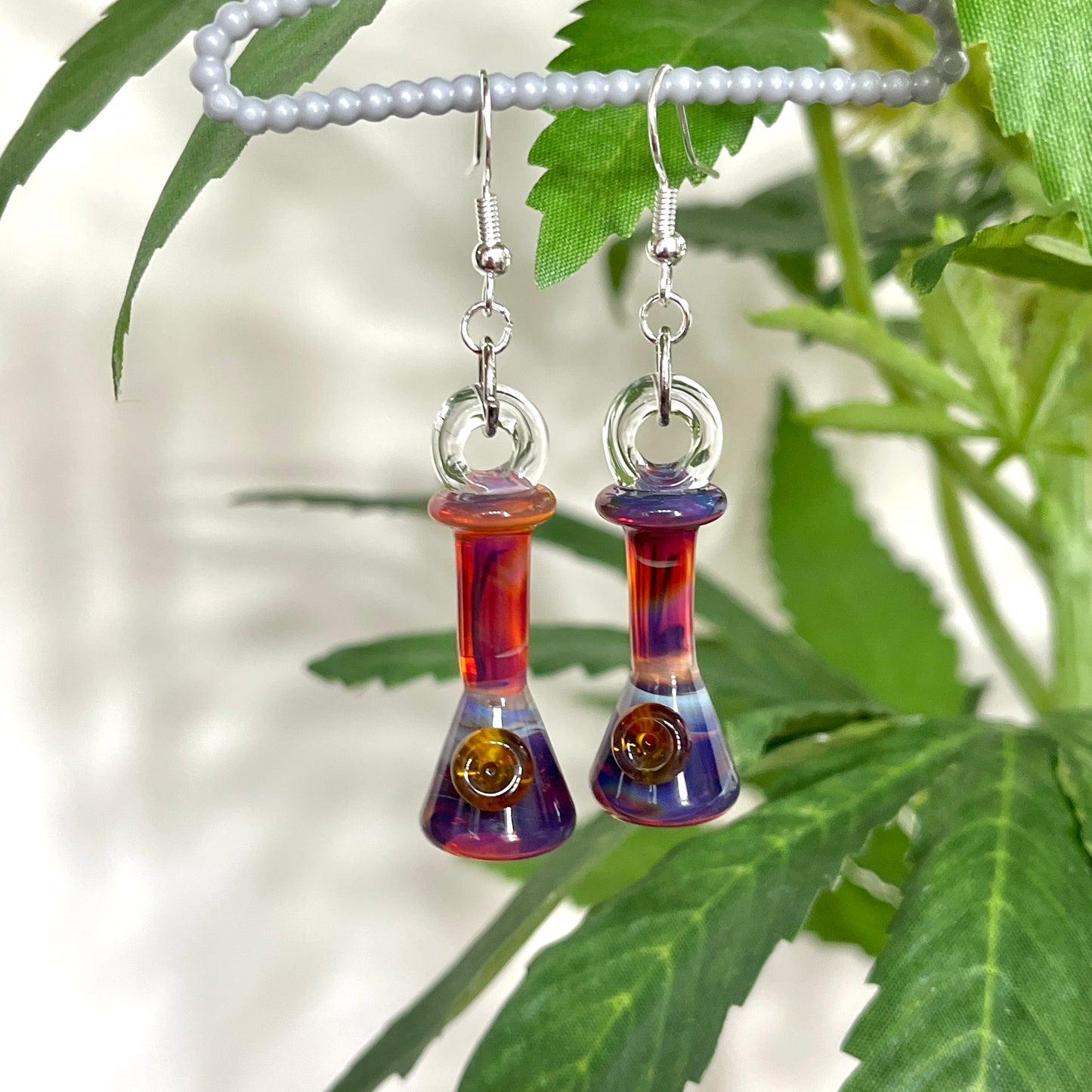 Amber Purple Solid Glass Jewelry
