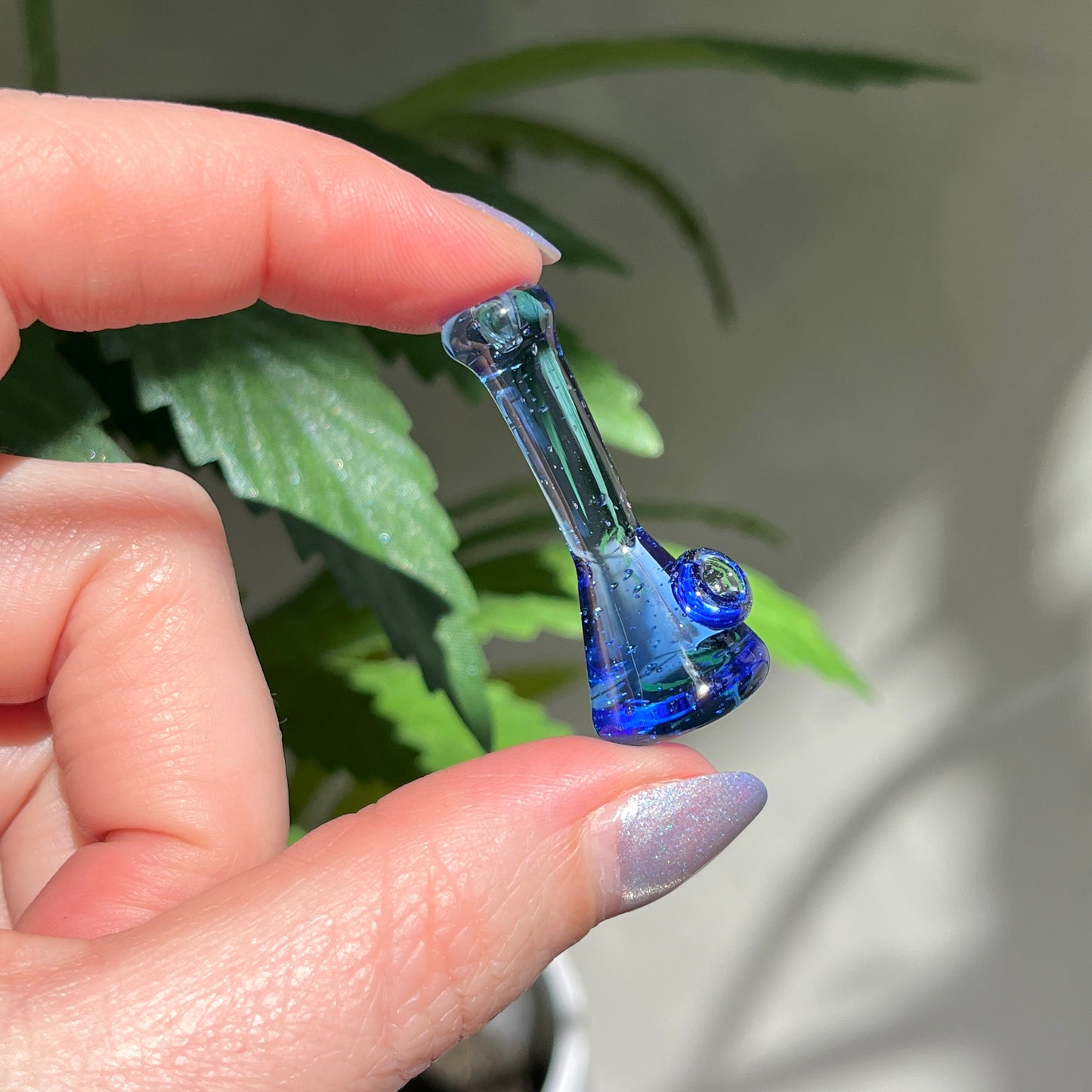 Blue Solid Glass Miniature Sculpture